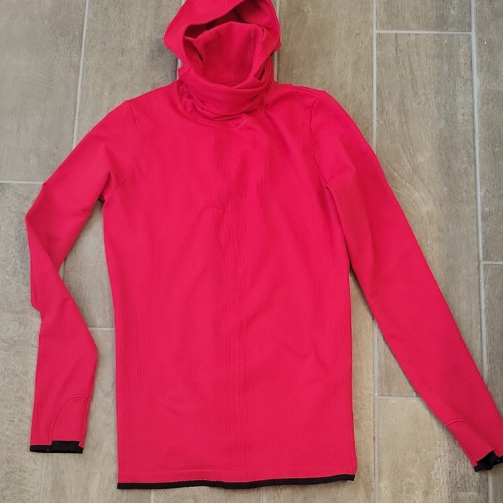 Athleta Red Ribbed Hoodie - Picture 2 of 11